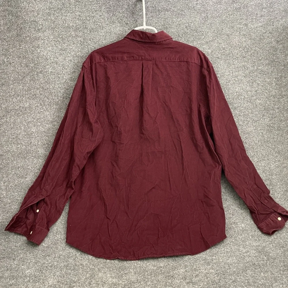 Polo Ralph Lauren Corduroy Cord Shirt Mens Sz 2XL Burgundy Button Long Sleeve